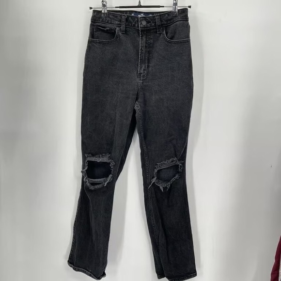 Hollister Denim - Hollister Jeans Women's 4R Ultra High Rise 90s Vintage Straight Black Distressed